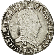 Münze, Frankreich, Henri III, Demi franc au col plat, Demi Franc, 1587