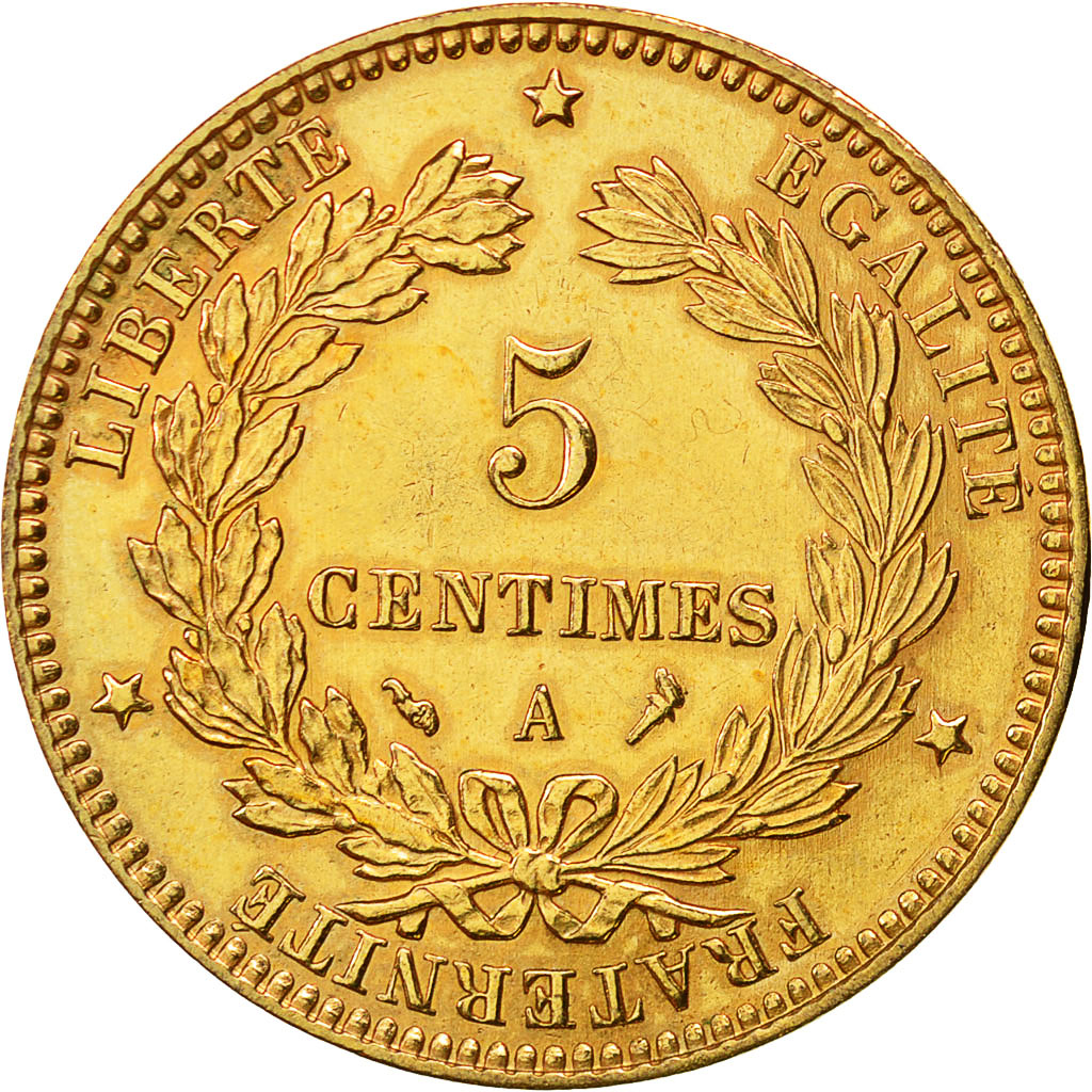 Monnaie, France, Cérès, 5 Centimes, 1897, Paris, FDC, Bronze, KM:821.1