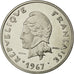 Coin, New Hebrides, 20 Francs, 1967, Paris, MS(65-70), Nickel, KM:E3