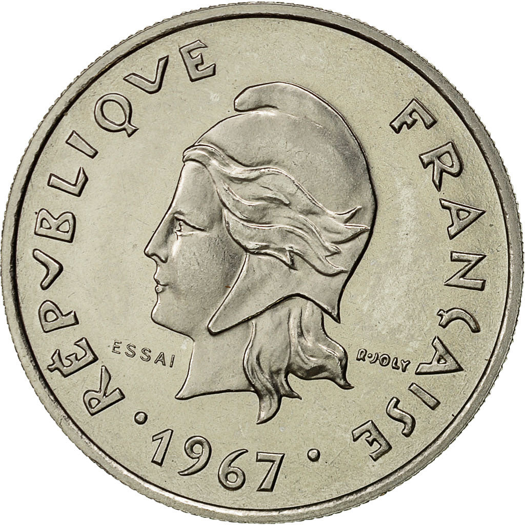 Coin, New Caledonia, 10 Francs, 1967, Paris, MS(65-70), Nickel, KM:E11