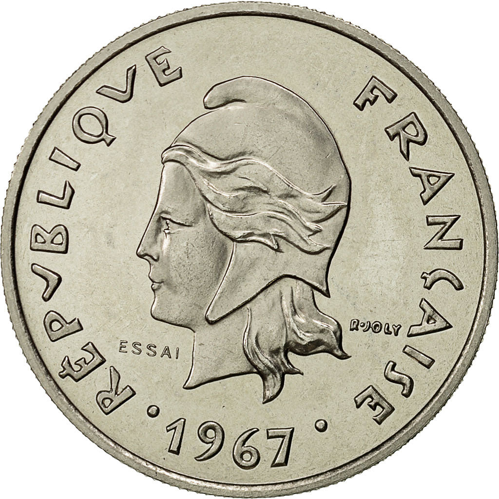 Coin, French Polynesia, 10 Francs, 1967, Paris, MS(65-70), Nickel, KM:E1