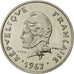 Coin, French Polynesia, 10 Francs, 1967, Paris, MS(65-70), Nickel, KM:E1