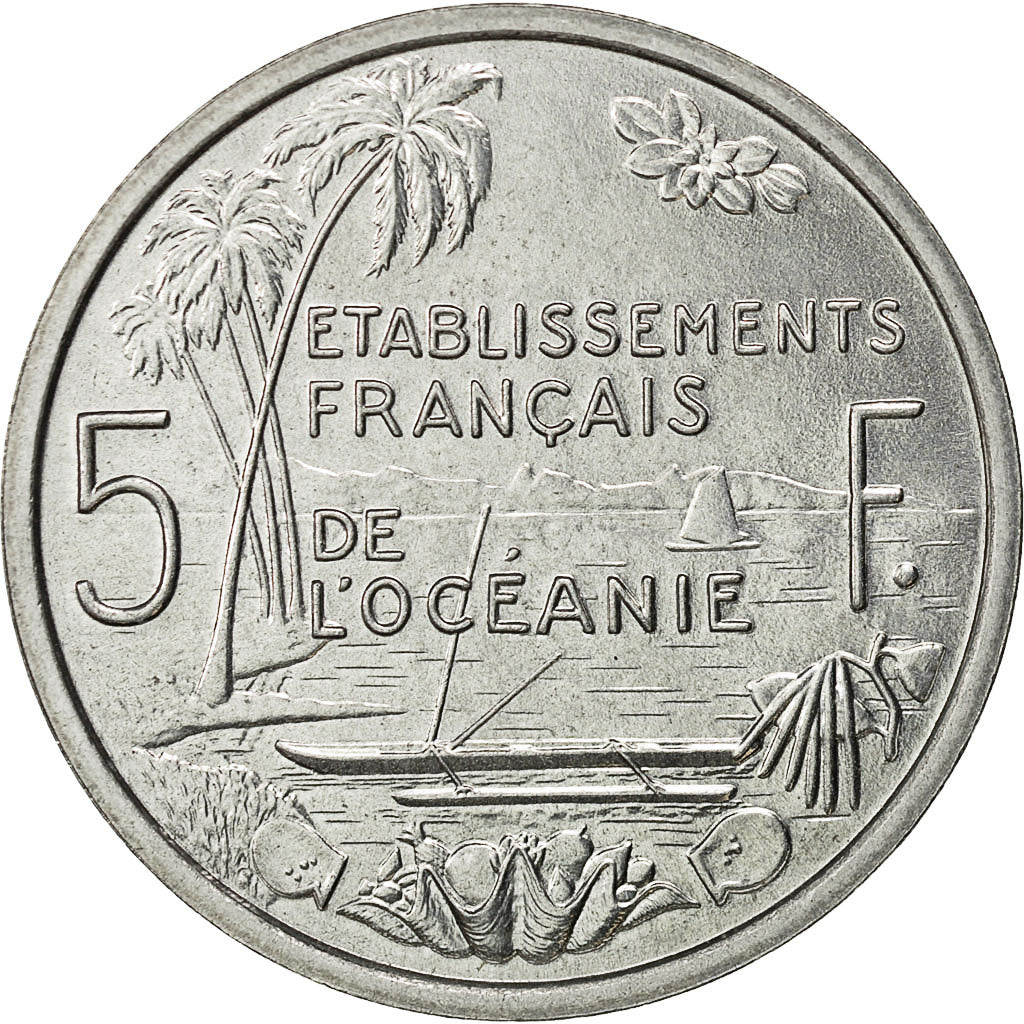 Coin, FRENCH OCEANIA, 5 Francs, 1952, Paris, MS(65-70), Aluminum, KM:E10