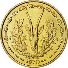 Moneda, Estados del África Occidental, 25 Francs, 1970, Paris, FDC, Aluminio -