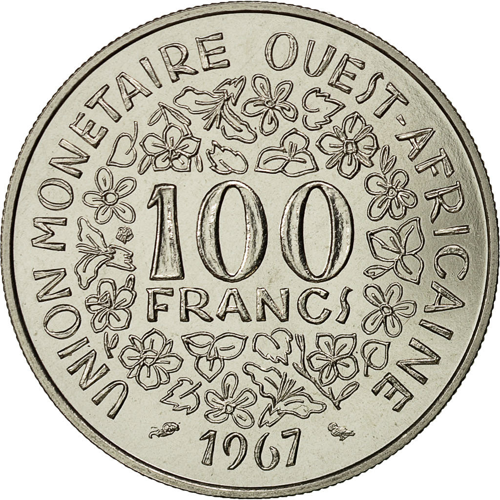 Coin, West African States, 100 Francs, 1967, Paris, MS(65-70), Nickel, KM:E4