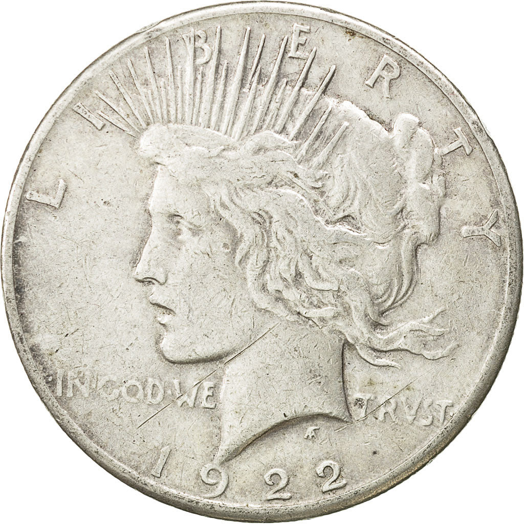Coin, United States, Peace Dollar, Dollar, 1922, U.S. Mint, San Francisco