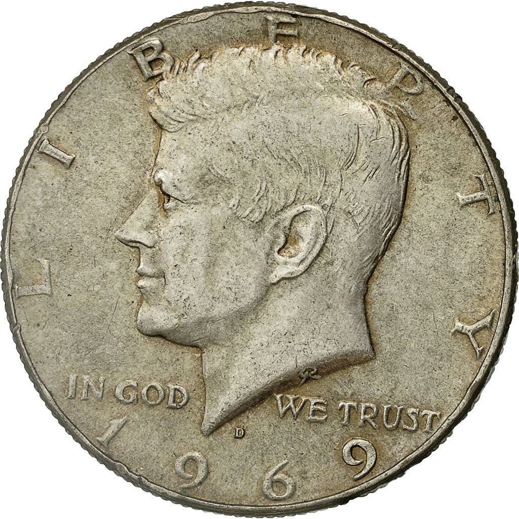 Coin, United States, Kennedy Half Dollar, Half Dollar, 1969, U.S. Mint, Denver