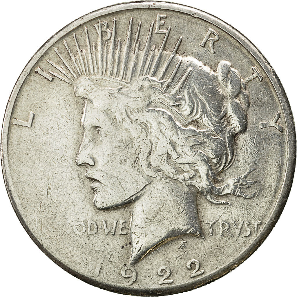 Coin, United States, Peace Dollar, Dollar, 1922, U.S. Mint, San Francisco