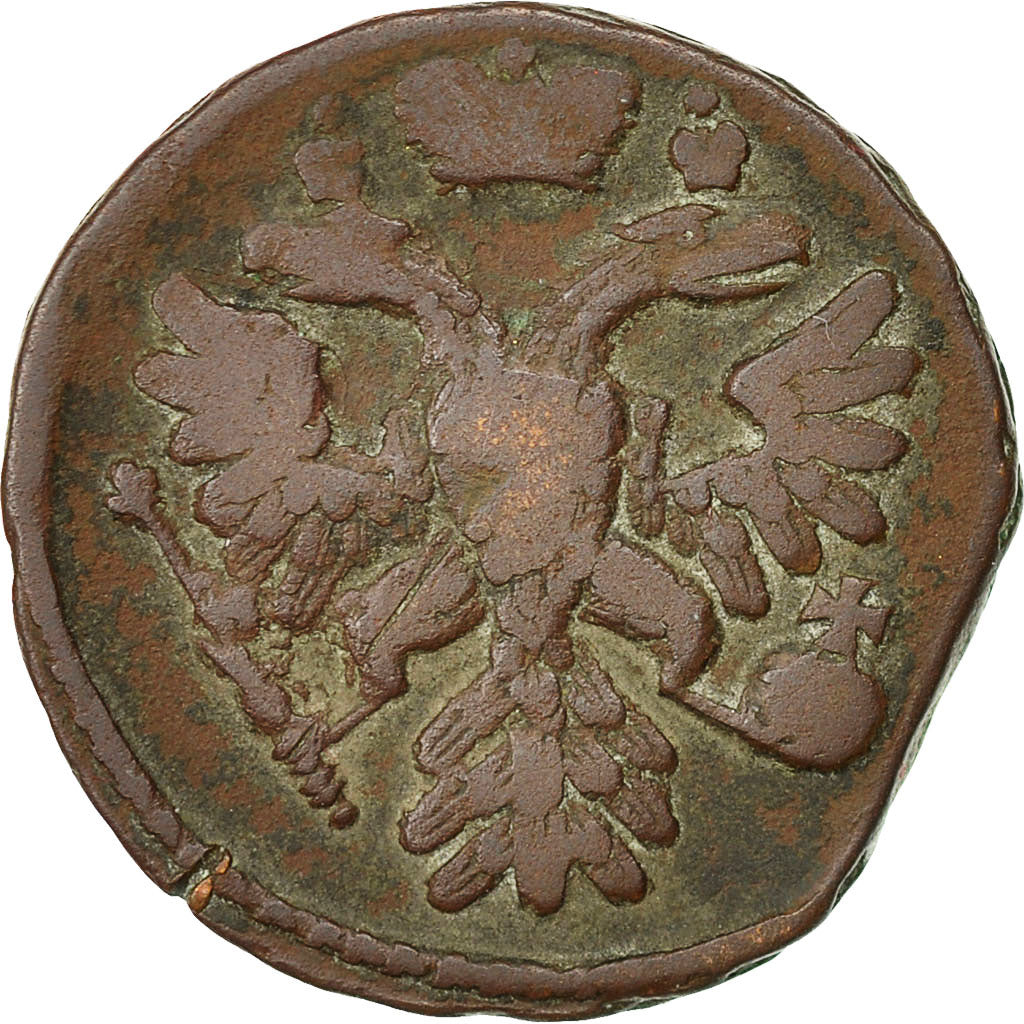 Munten, Rusland, Anna, Denga, 1/2 Kopek, 1738, ZF, Koper, KM:188