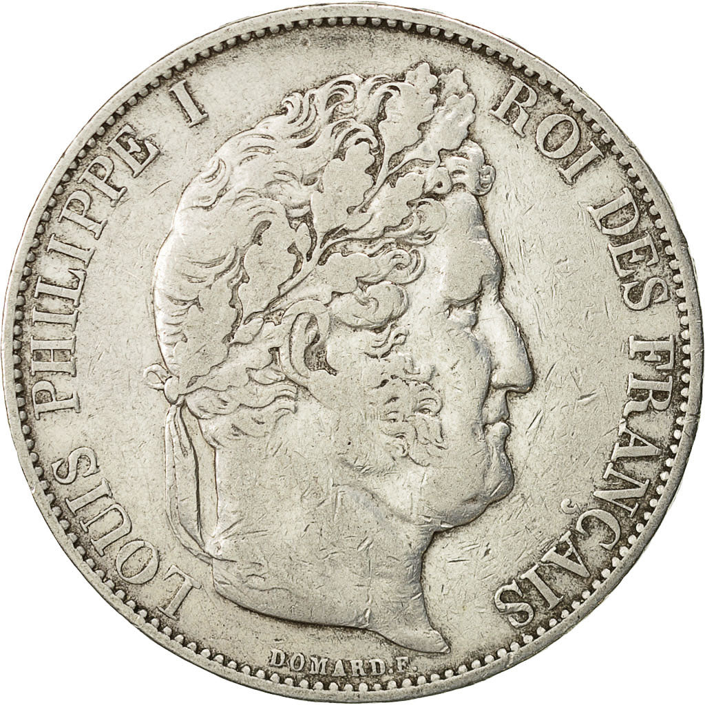Coin, France, Louis-Philippe, 5 Francs, 1844, Lille, EF(40-45), Silver