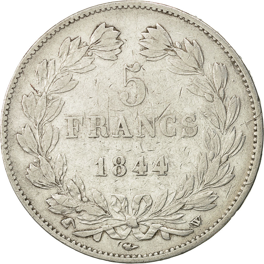 Coin, France, Louis-Philippe, 5 Francs, 1844, Lille, EF(40-45), Silver