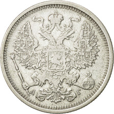 Coin, Russia, Nicholas II, 20 Kopeks, 1891, Saint-Petersburg, AU(50-53), Silver