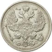 Coin, Russia, Nicholas II, 20 Kopeks, 1916, Petrograd, MS(63), Silver, KM:22a.2
