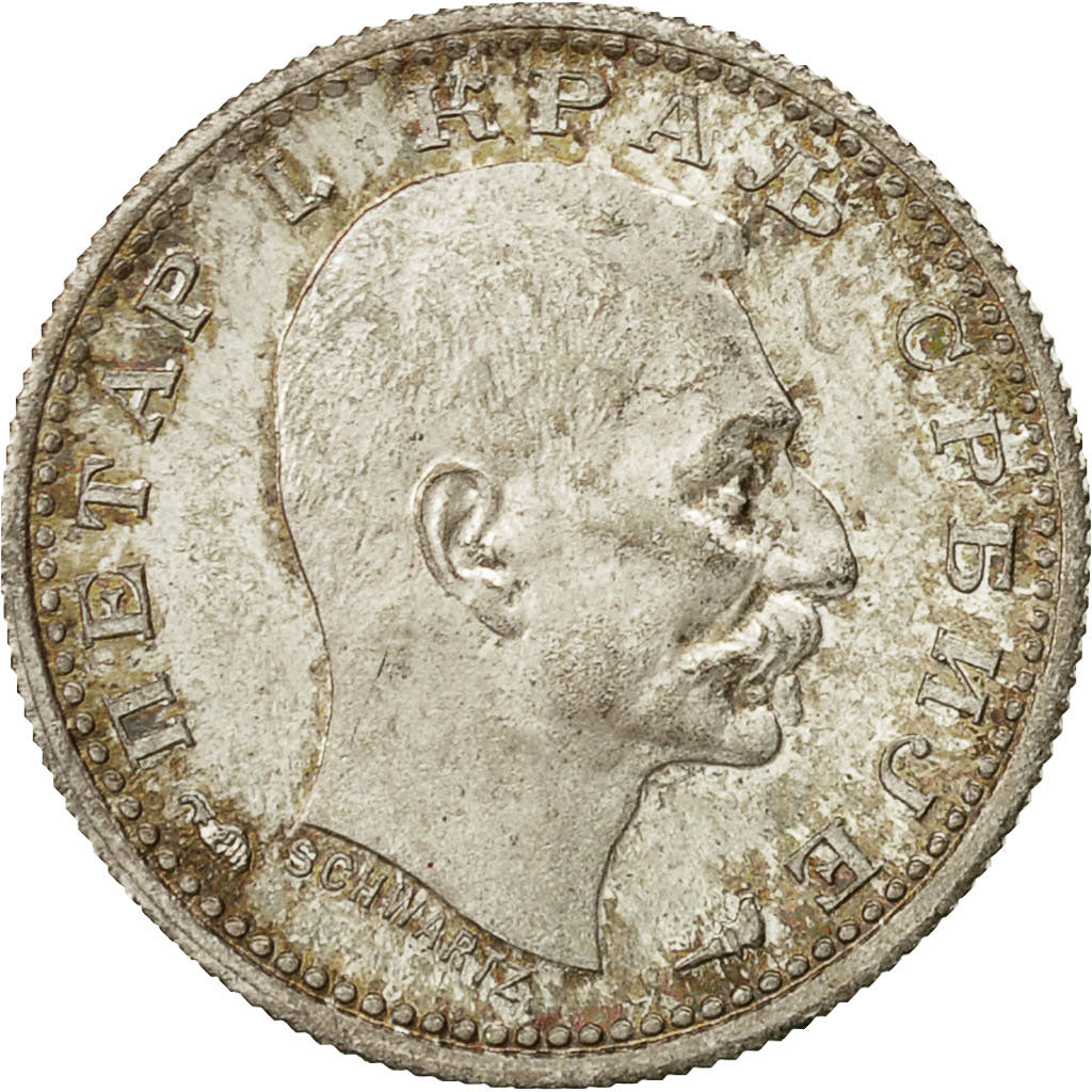 Monnaie, Serbie, Peter I, 50 Para, 1915, TTB+, Argent, KM:24.1