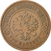 Coin, Russia, Nicholas II, 3 Kopeks, 1908, Saint-Petersburg, VF(20-25), Copper