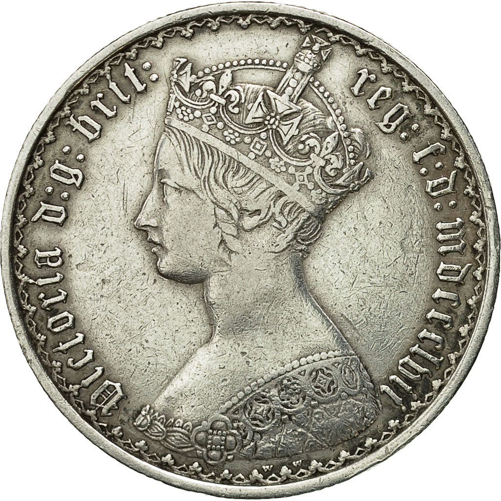 Coin, Great Britain, Victoria, Florin, Two Shillings, 1857, London, AU(50-53)