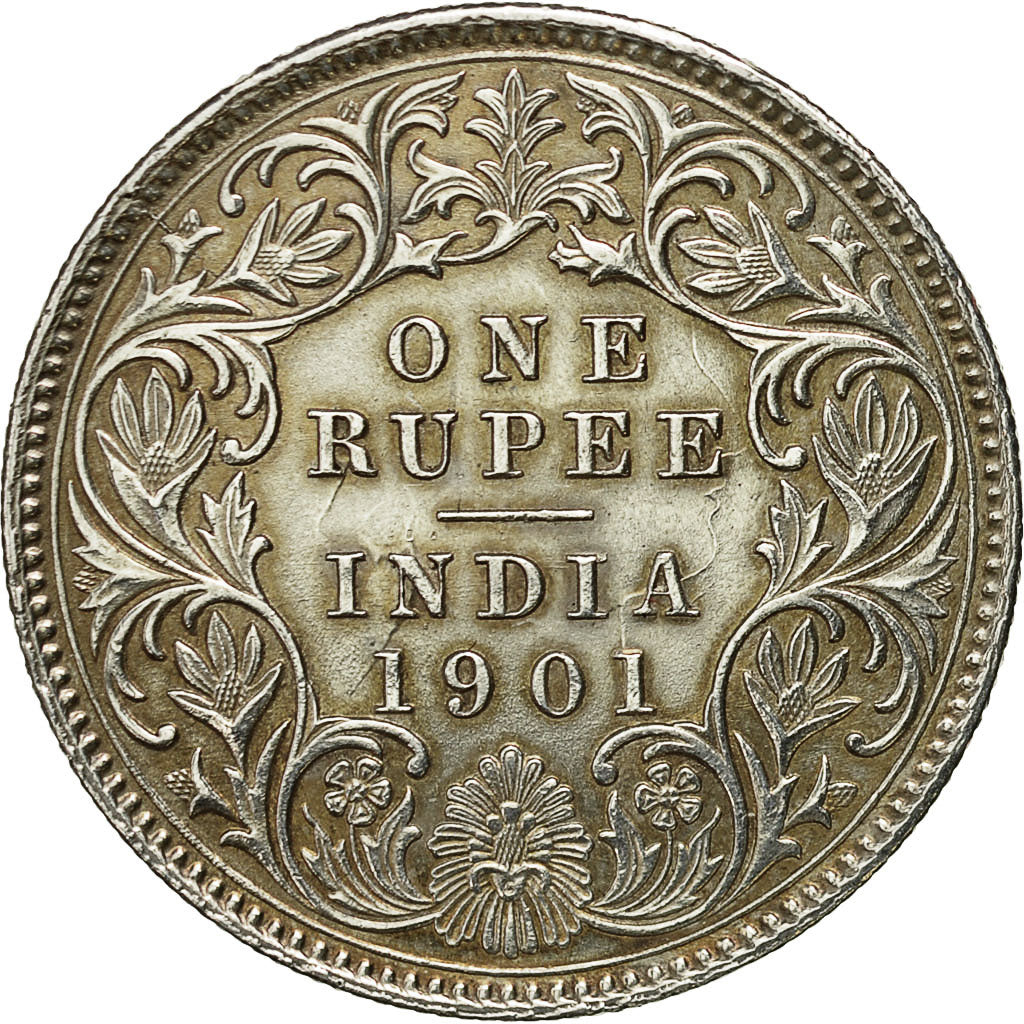 Coin, INDIA-BRITISH, Victoria, Rupee, 1901, Calcutta, MS(60-62), Silver, KM:492