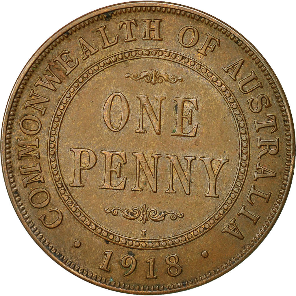 Coin, Australia, George V, Penny, 1918, Calcutta, AU(55-58), Bronze, KM:23
