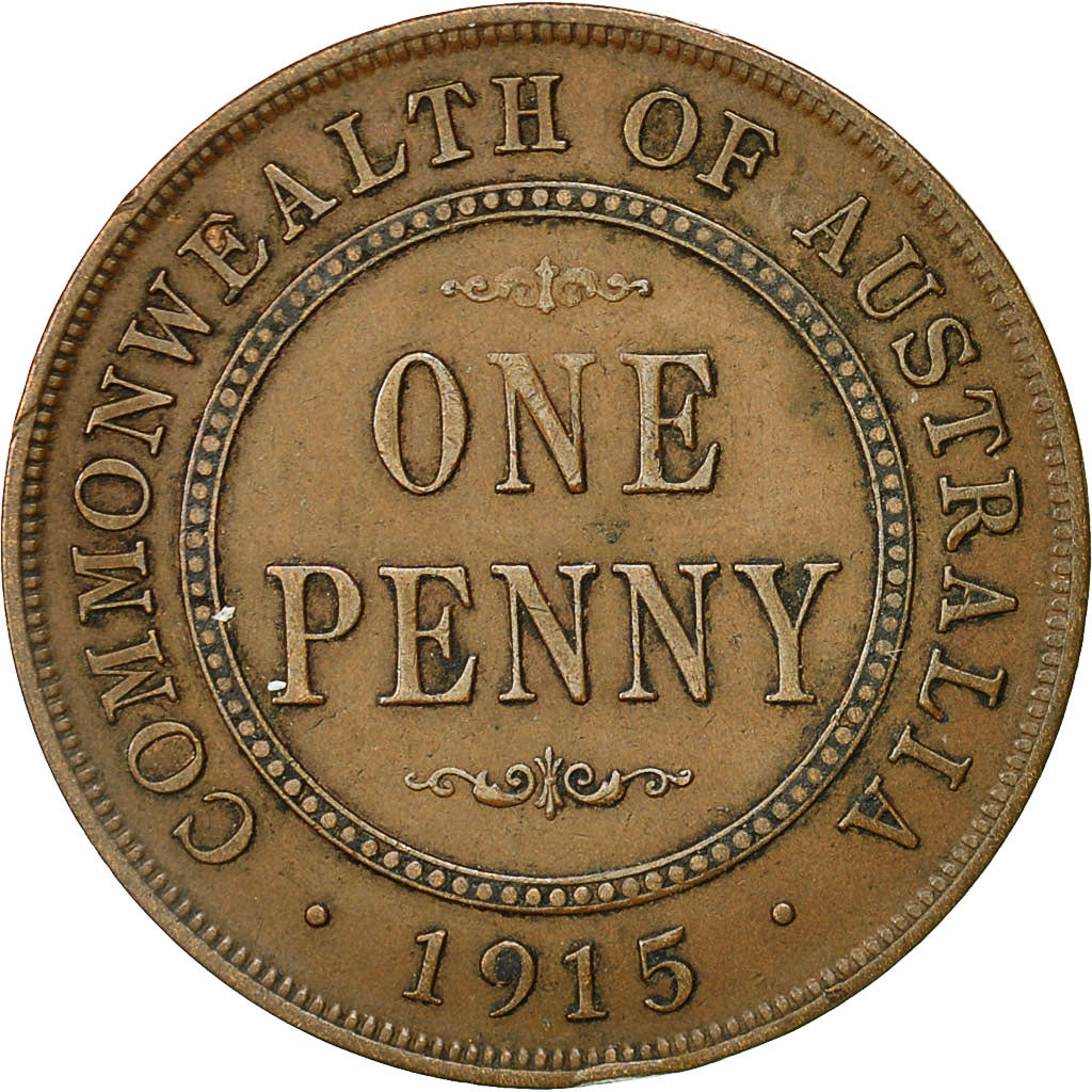 Münze, Australien, George V, Penny, 1915, London, SS, Bronze, KM:23