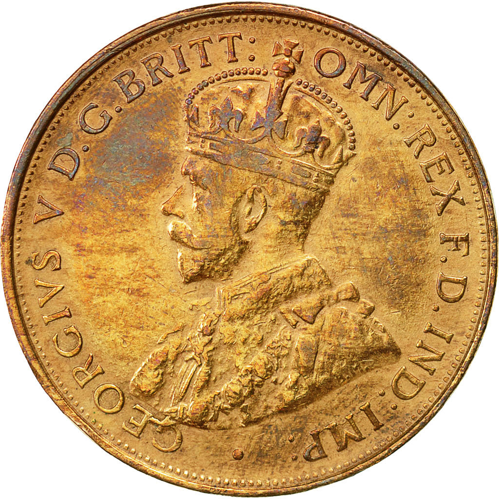 Münze, Australien, George V, Penny, 1919, Melbourne, SS+, Bronze, KM:23