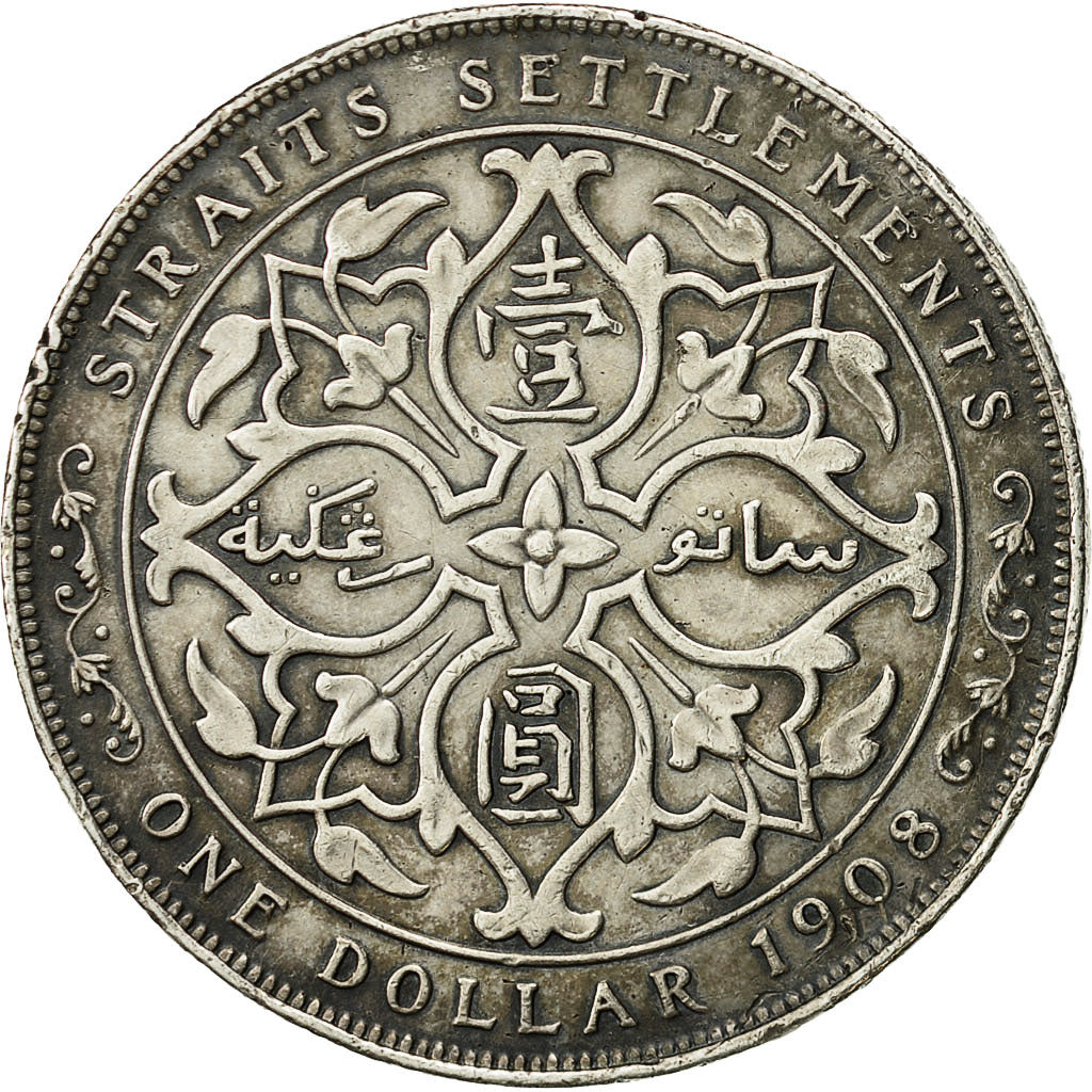 Münze, Straits Settlements, Edward VII, Dollar, 1908, SS, Silber, KM:26