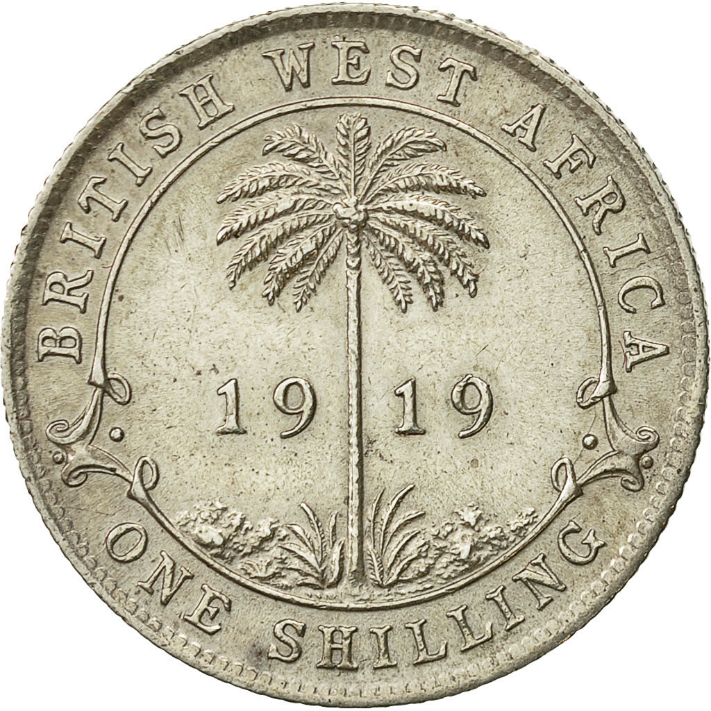 Münze, BRITISH WEST AFRICA, George V, Shilling, 1919, SS+, Silber, KM:12
