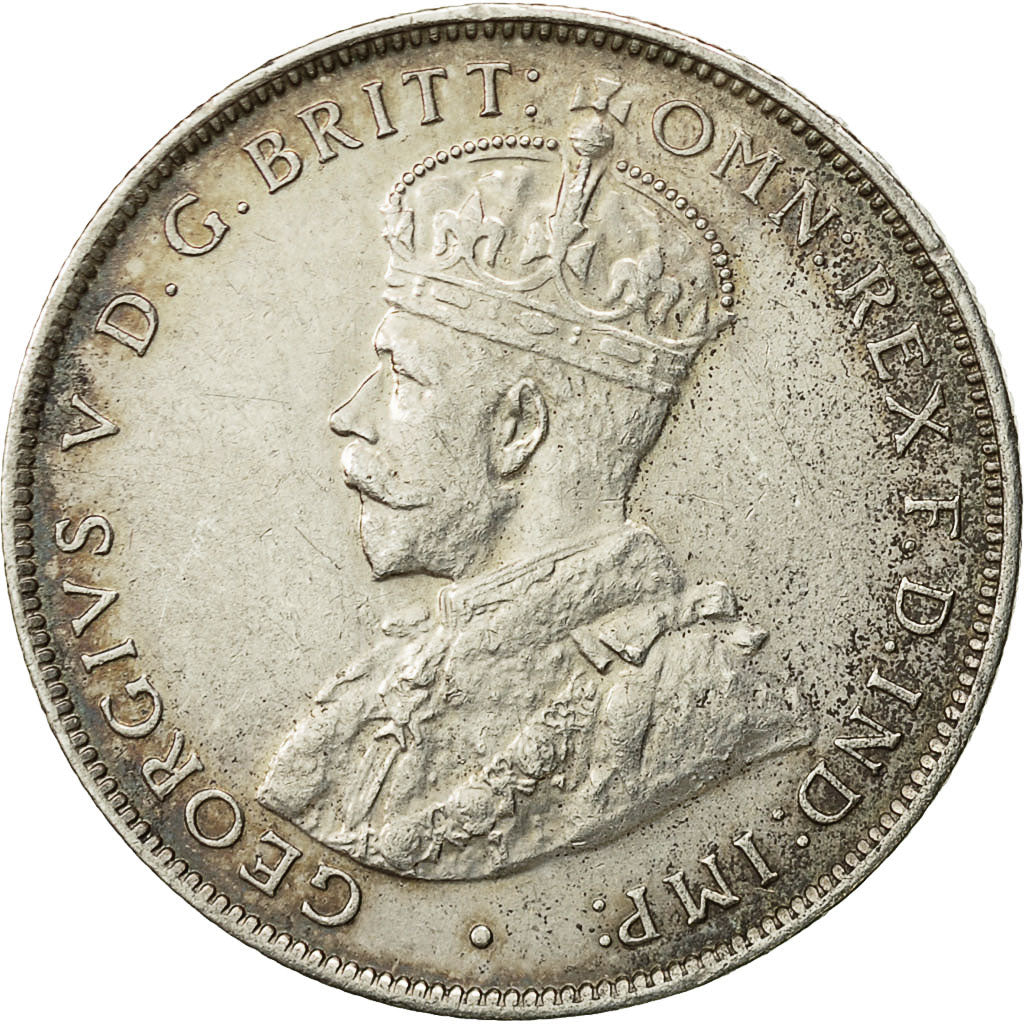 Coin, BRITISH WEST AFRICA, George V, 2 Shillings, 1918, Heaton, AU(55-58)