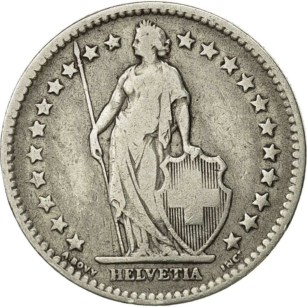 Coin, Switzerland, 2 Francs, 1879, Bern, VF(20-25), Silver, KM:21