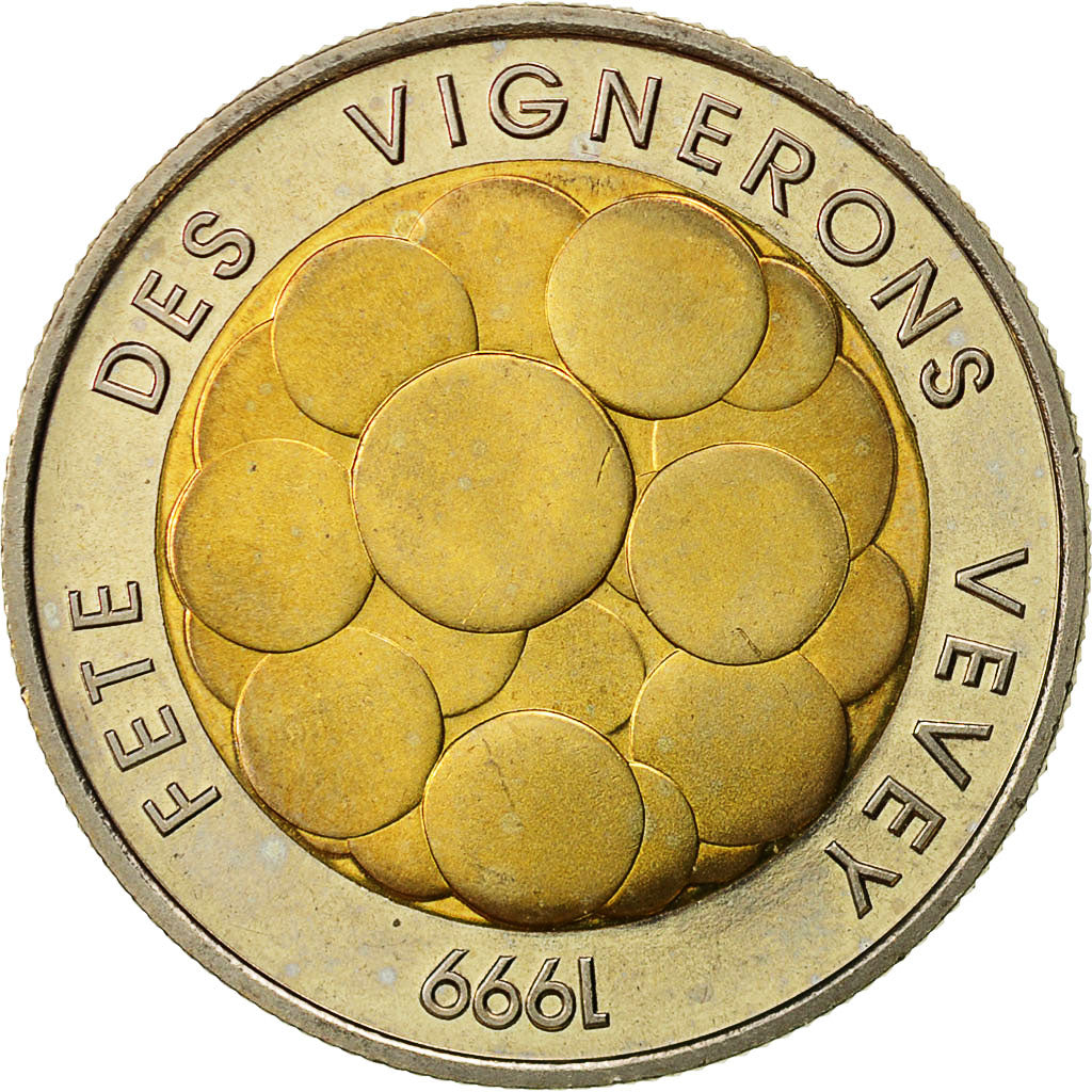 Coin, Switzerland, 5 Francs, 1999, Bern, AU(55-58), Bi-Metallic, KM:86
