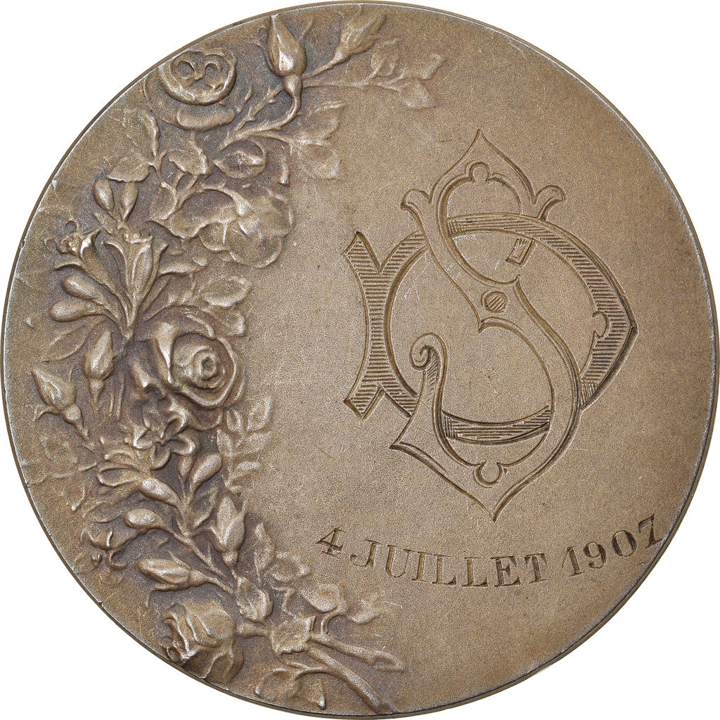France, Médaille, Noces, Mariage, Religion, 1907, Rasumny, SUP, Argent