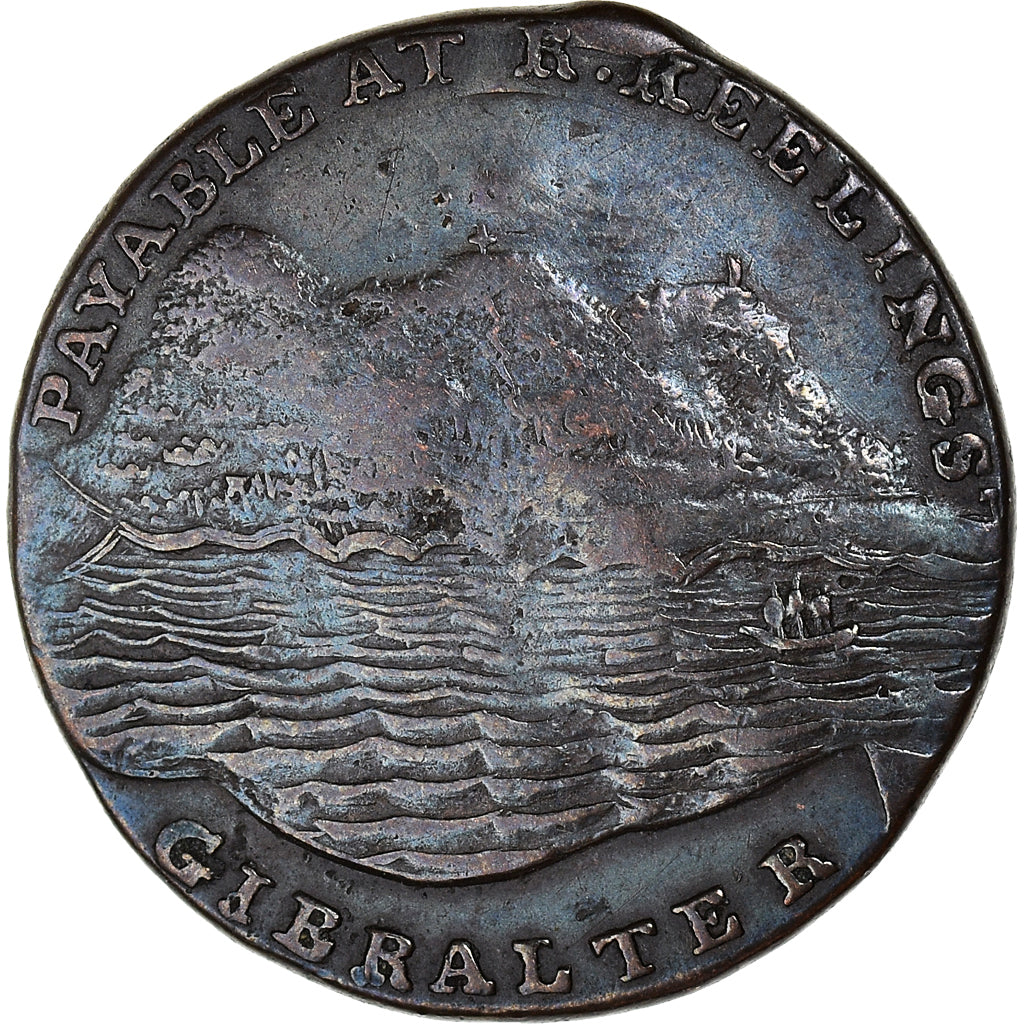 Coin, Gibraltar, Quart, 1802, VF(30-35), Copper, KM:Tn1