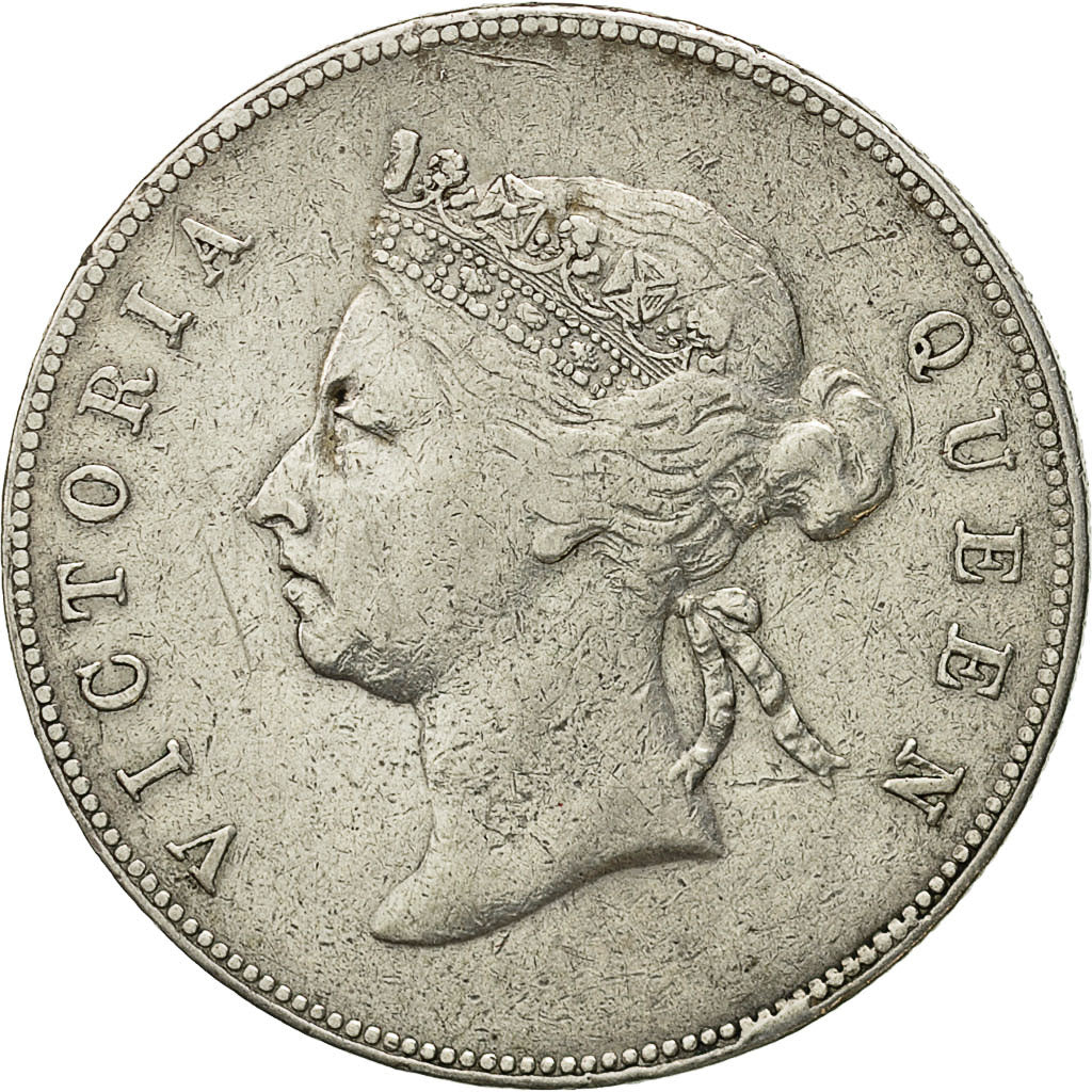 Coin, Hong Kong, Victoria, 50 Cents, 1891, AU(50-53), Silver, KM 9.1