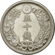 Munten, Japan, Mutsuhito, 50 Sen, 1905, PR+, Zilver, KM:25