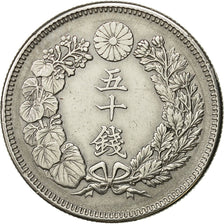 Moneda, Japón, Mutsuhito, 50 Sen, 1907, EBC+, Plata, KM:31