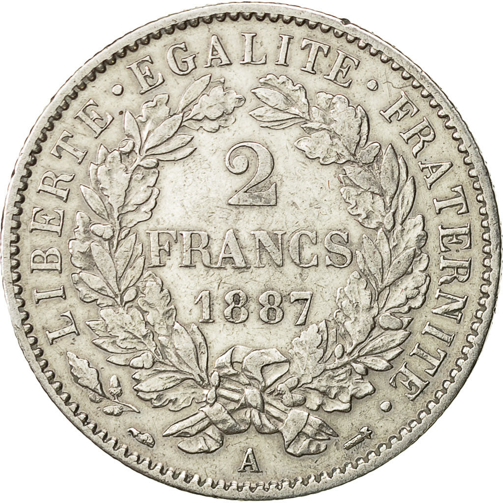 Monnaie, France, Cérès, 2 Francs, 1887, Paris, SUP, Argent, KM:817.1