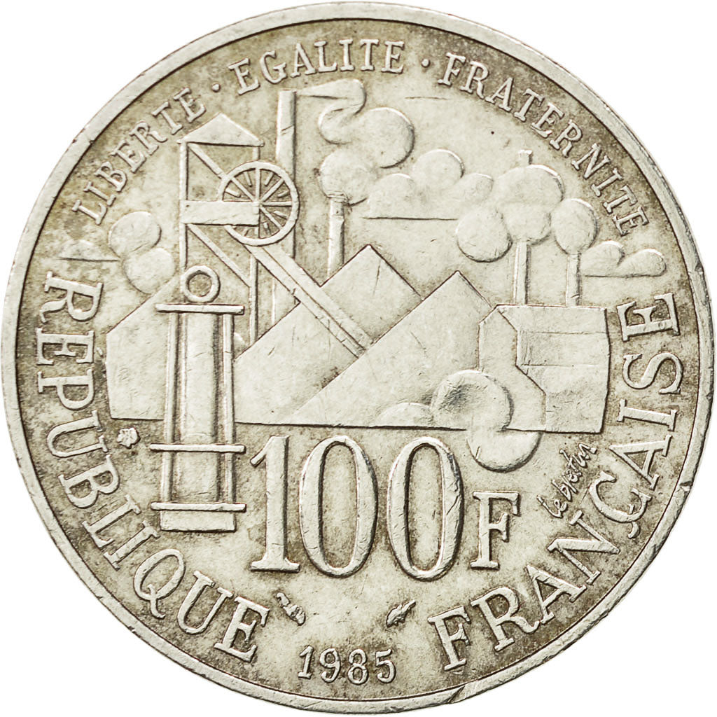 Moneda, Francia, Germinal, 100 Francs, 1985, EBC, Plata, KM:957, Gadoury:900