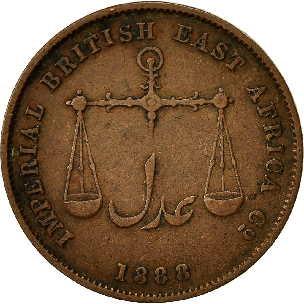Coin, MOMBASA, British Administration, Pice, 1888, Calcutta, EF(40-45), KM 1.2