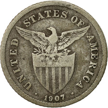 Moneta, Filippine, 20 Centavos, 1907, MB+, Argento, KM:170
