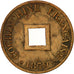 Moneta, Cocincina francese, 2 Sapeque, 1879, Paris, SPL, Bronzo, KM:2