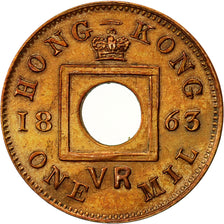 Coin, Hong Kong, Victoria, Mil, 1863, MS(60-62), Bronze, KM:1
