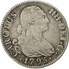 Coin, Spain, Charles IV, 2 Reales, 1795, Madrid, VF(30-35), Silver, KM:430.1