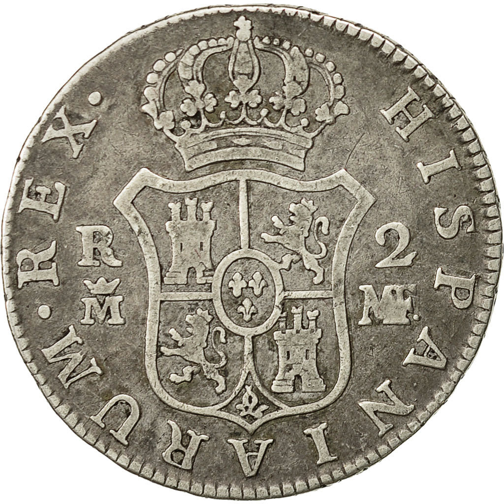 Coin, Spain, Charles IV, 2 Reales, 1795, Madrid, VF(30-35), Silver, KM:430.1