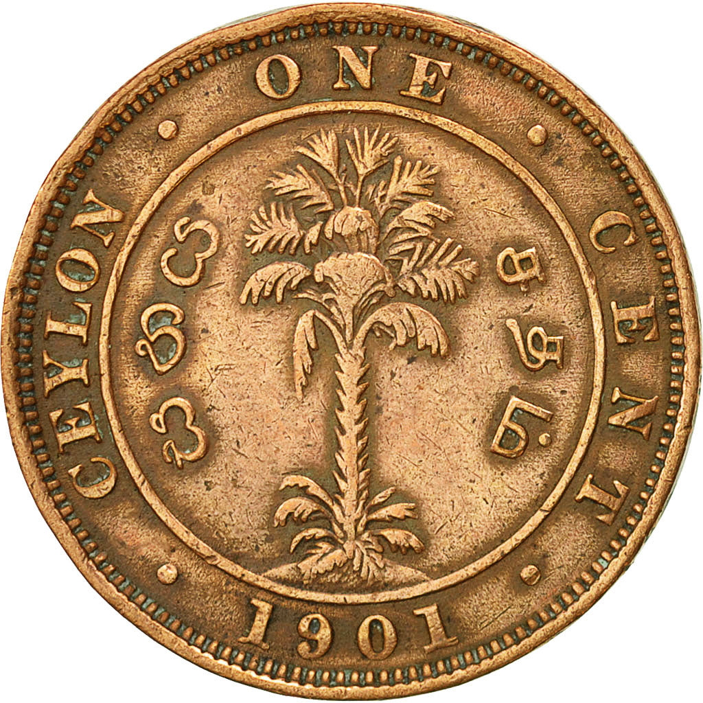 Coin, Ceylon, Victoria, Cent, 1901, VF(30-35), Copper, KM:92