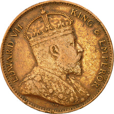 Moneta, Ceylon, Edward VII, Cent, 1905, BB+, Rame, KM:102