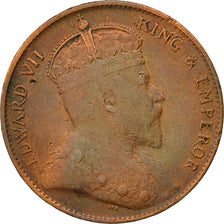 Moneta, Ceylon, Edward VII, Cent, 1908, MB+, Rame, KM:102