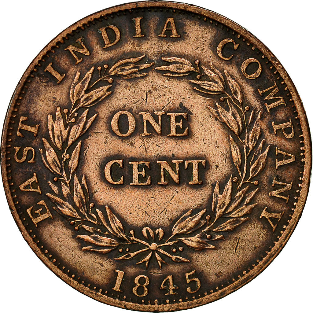 Moneta, Insediamenti dello Stretto, Victoria, Cent, 1845, BB, Rame, KM:3