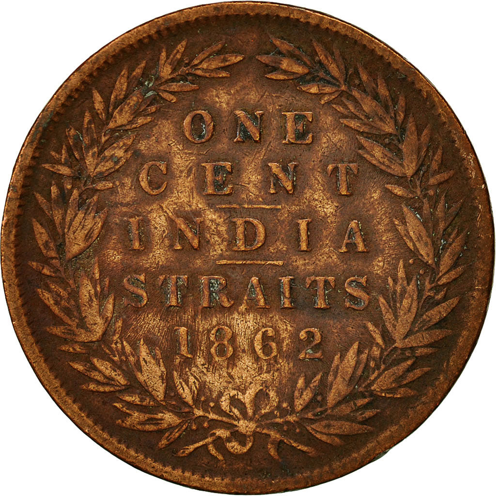 Coin, Straits Settlements, Victoria, Cent, 1862, VF(30-35), Copper, KM:6