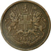 Moneda, INDIA BRITÁNICA, 1/2 Anna, 1845, Calcutta, BC+, Cobre, KM:447.1