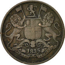 Coin, INDIA-BRITISH, 1/4 Anna, 1835, Calcutta, VF(30-35), Copper, KM:446.2