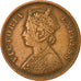 Coin, INDIA-BRITISH, Victoria, 1/4 Anna, 1889, Calcutta, EF(40-45), Copper